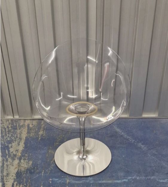 Kartell Eros By Philippe Starck   Crystal Swivel Chair In Polycarbonate