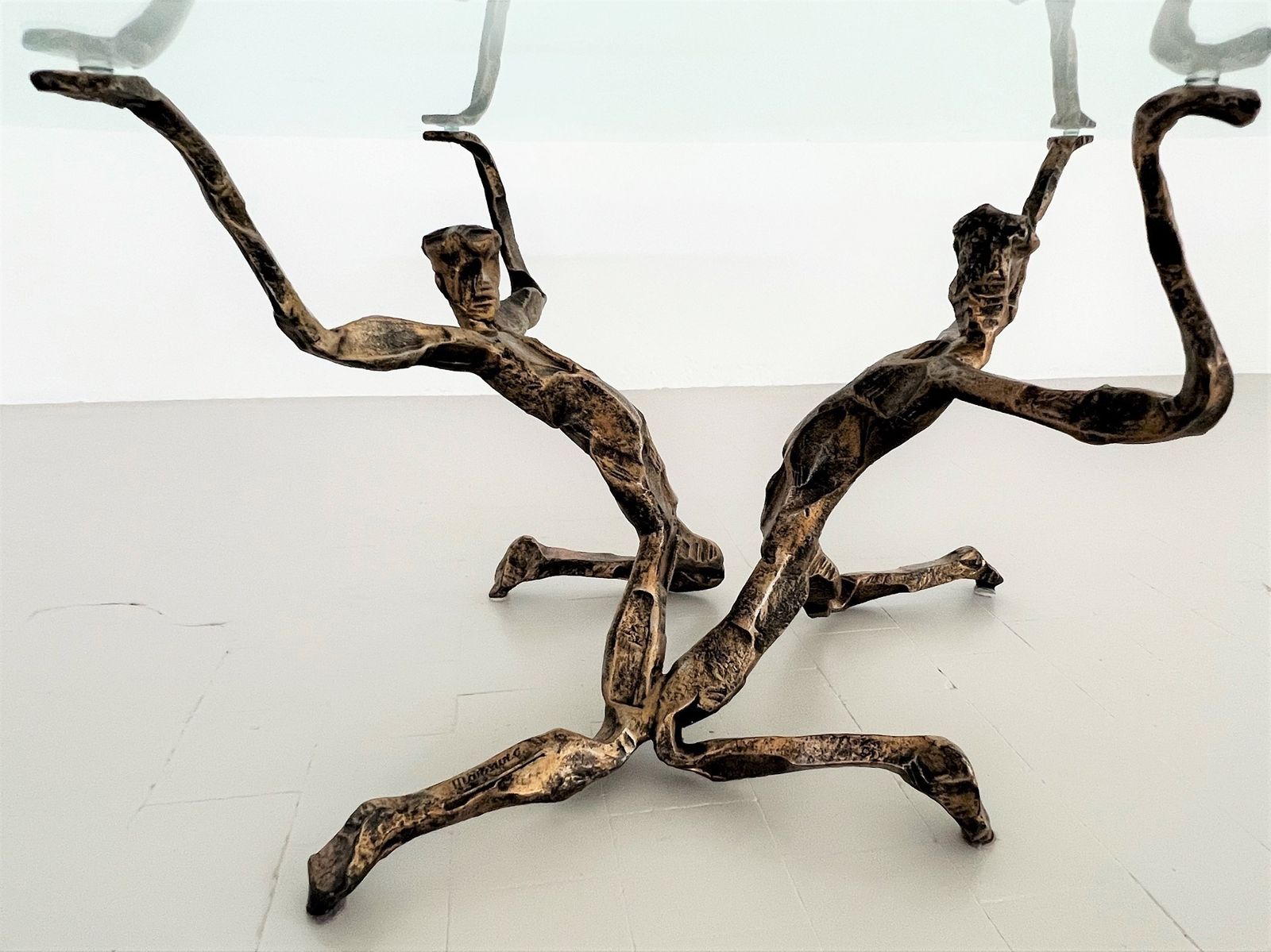 photo vinterior Salvino Marsura Trinidad Brutalist Coffee Table In Bronze, 1960