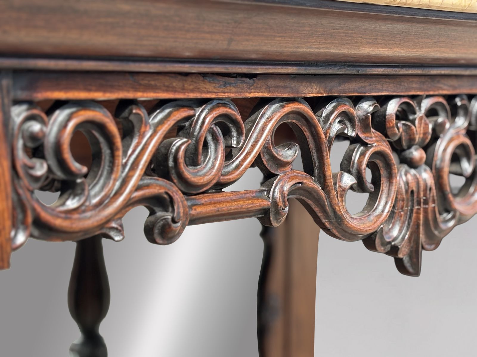 Early 19th Century William IV Period Carved Rosewood Marble Top Console photo Furniture