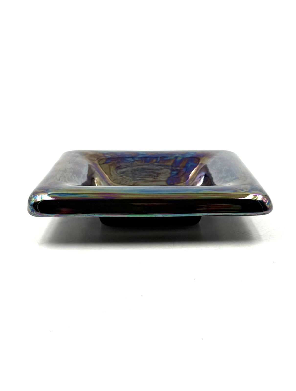 Mid Century Modern Iridescent Ceramic Ashtray / Vide Poche, Paoli Italy 1970s photo 250.0