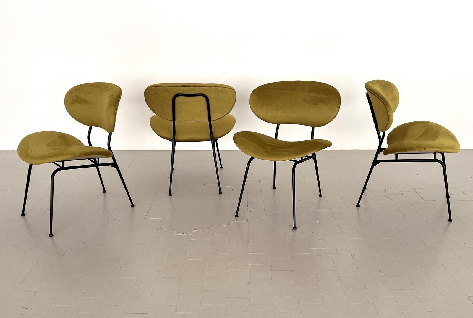Italian Reupholstered Lounge Chairs By Gastone Rinaldi, Set Of Four photo for sale
