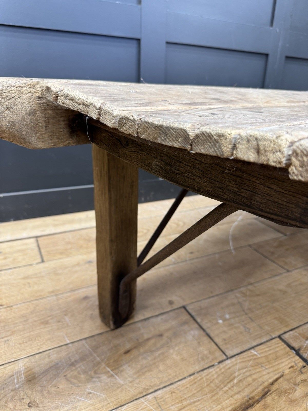 Victorian Pine Funeral Bier / Body Stretcher – Antique Rustic Coffee Table photo buy