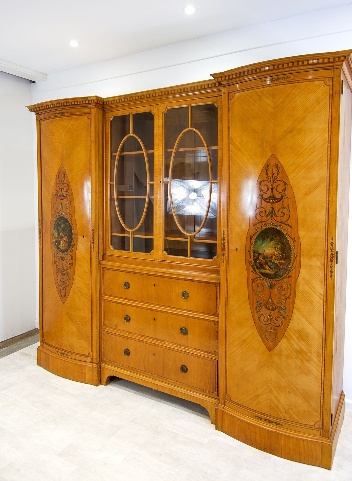Antique Satinwood Painted Wardrobe photo furniture