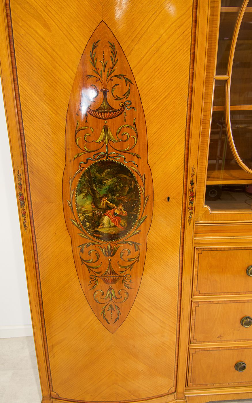 Antique Satinwood Painted Wardrobe photo for sale