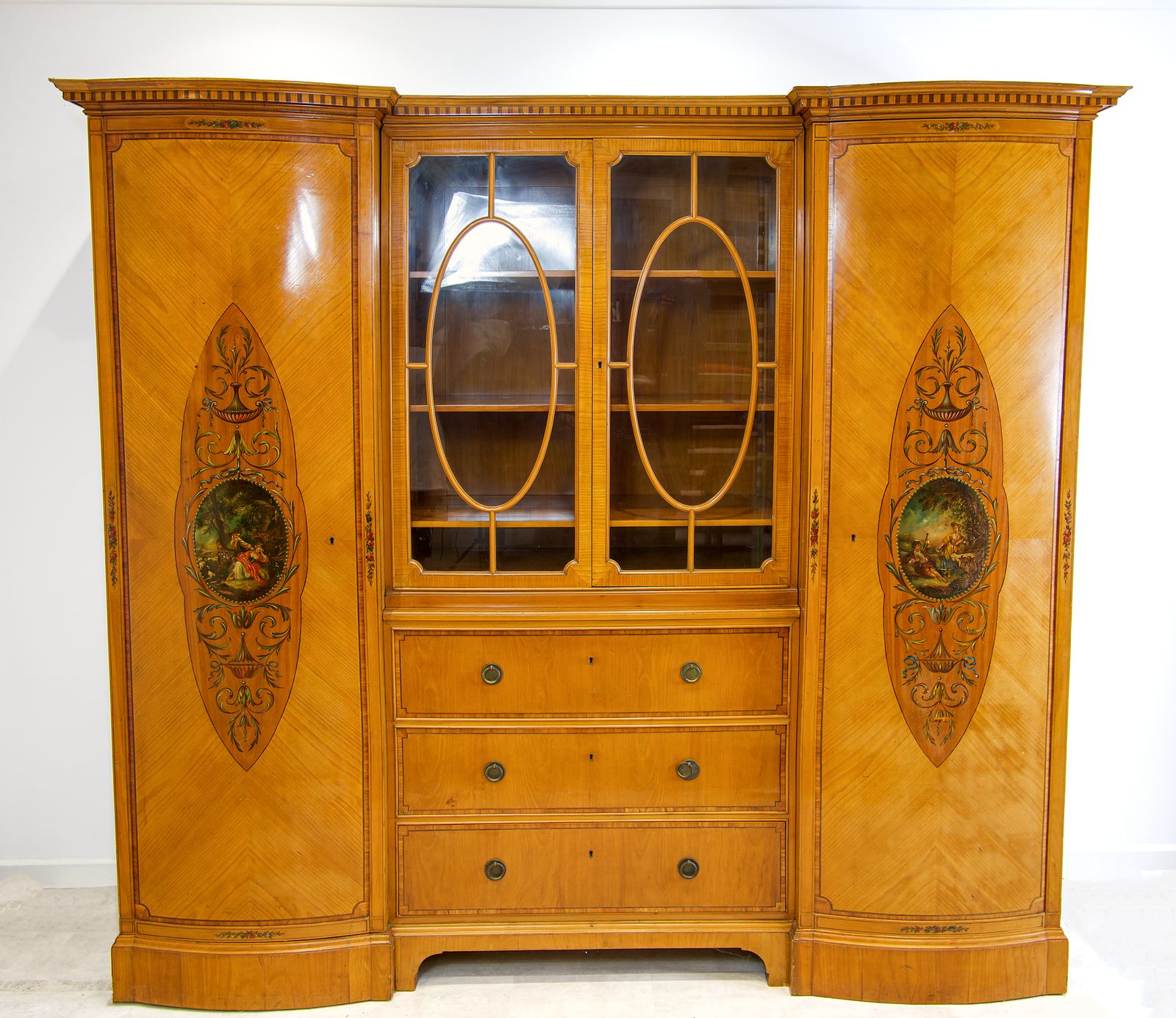 Antique Satinwood Painted Wardrobe photo vinterior