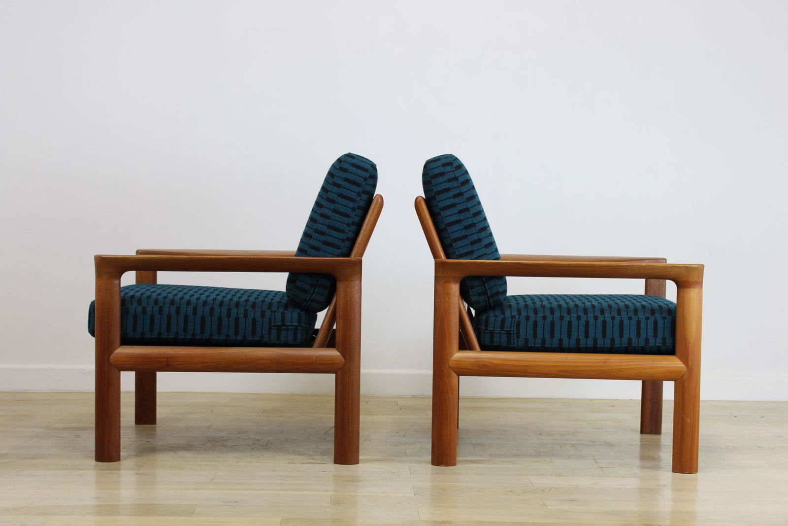 Furniture Pair Danish Teak 1960’s Armchairs By Sven Ellekaer For Komfort photo