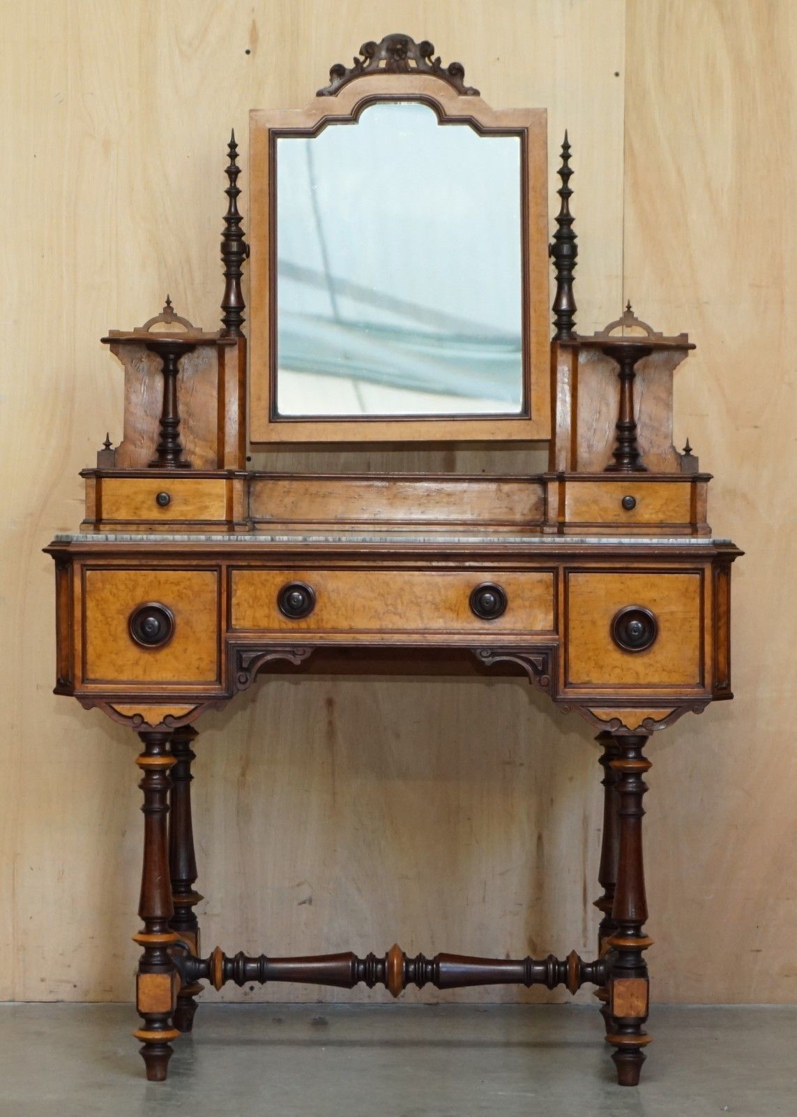 Fully Restored Aesthetic Movement Amboyna Ebony Antique Victorian Dressing Table photo furniture