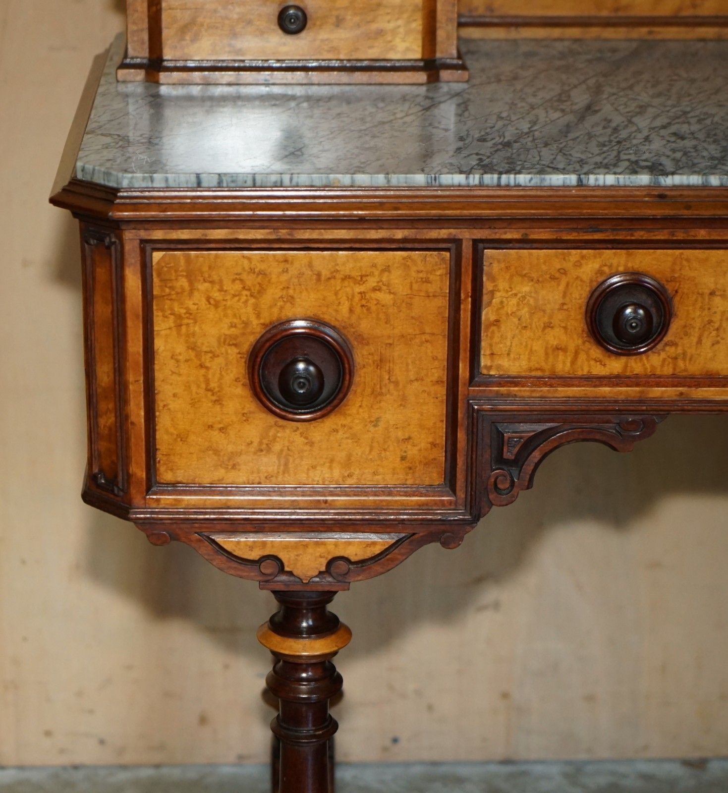 Fully Restored Aesthetic Movement Amboyna Ebony Antique Victorian Dressing Table photo Furniture