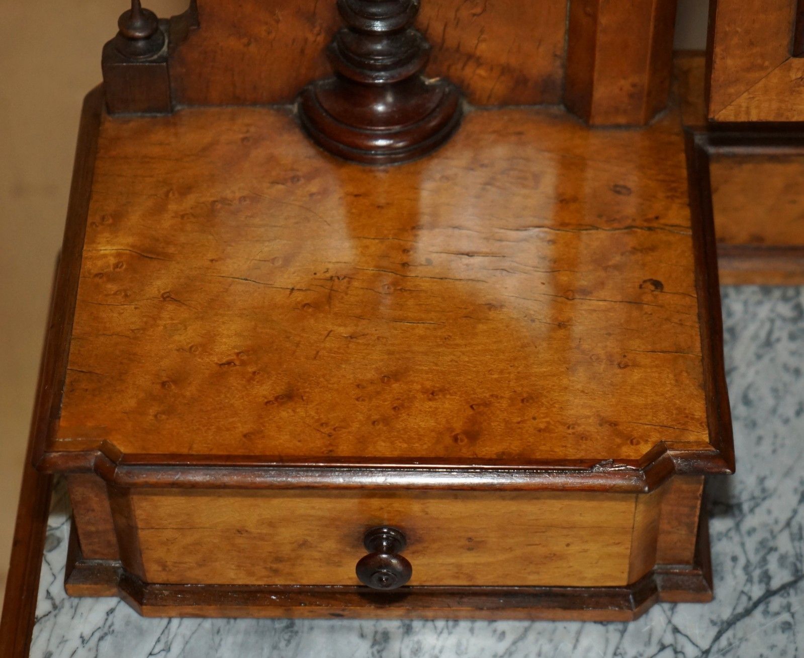 Furniture Fully Restored Aesthetic Movement Amboyna Ebony Antique Victorian Dressing Table photo