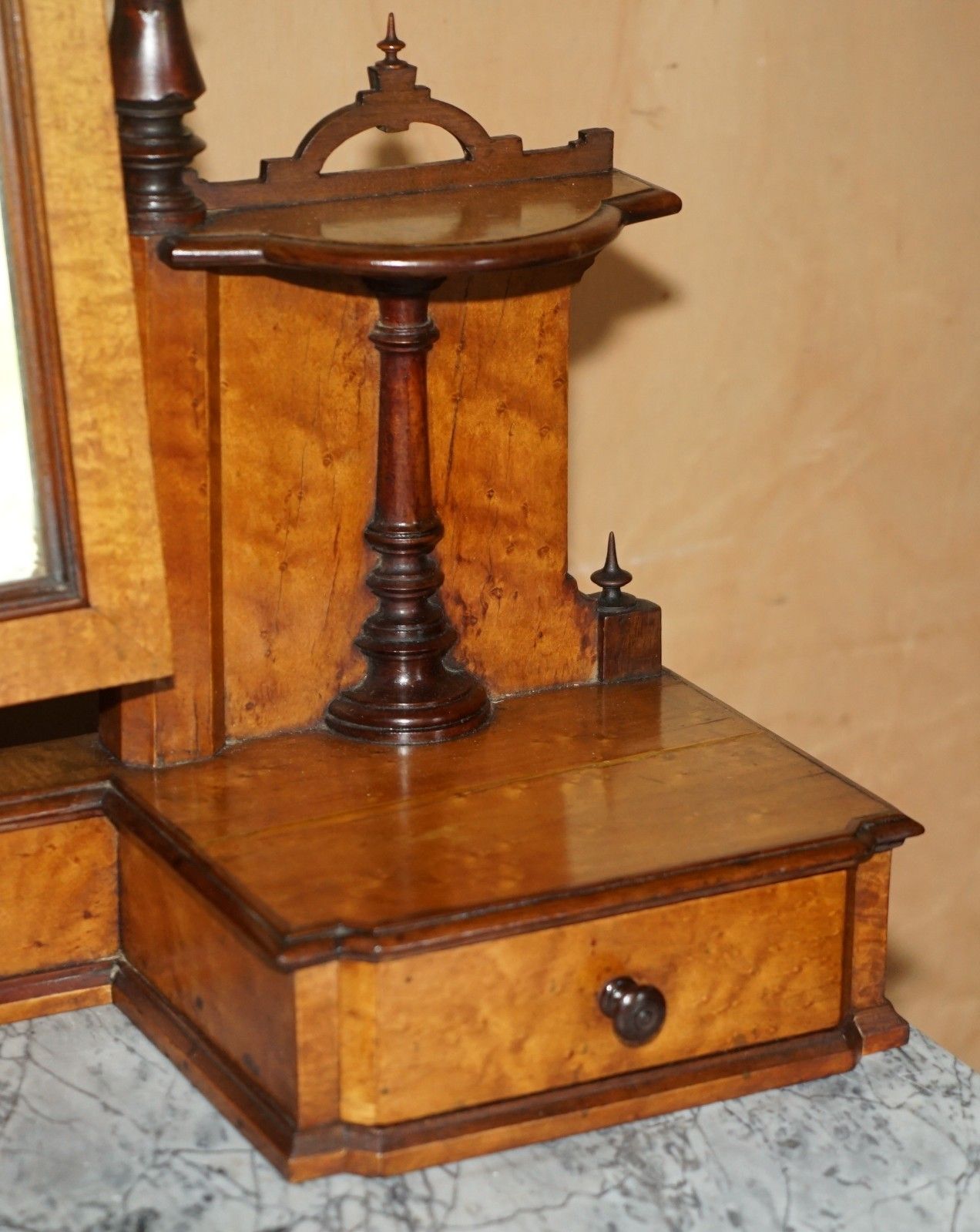 photo vinterior Fully Restored Aesthetic Movement Amboyna Ebony Antique Victorian Dressing Table