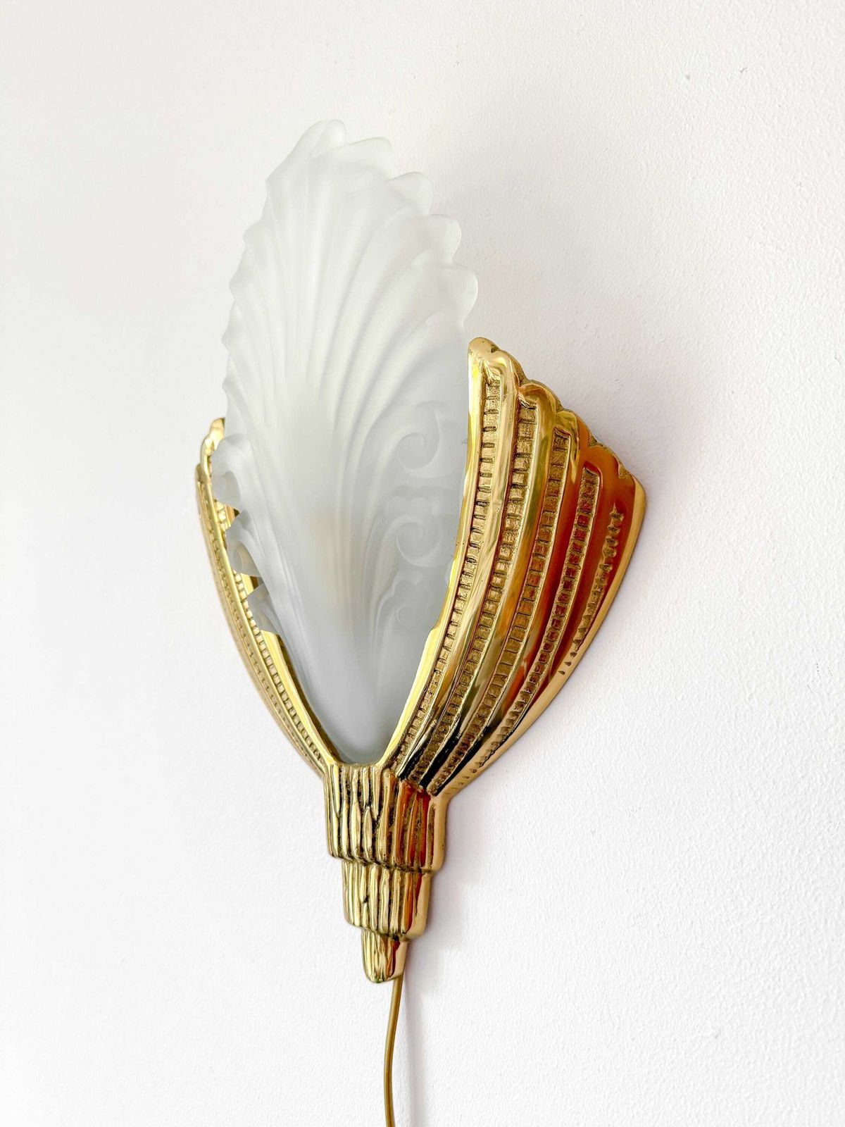 Art Deco Wandlamp Toegeschreven Aan Marcel Hudry & Val Saint Lambert photo 895.0