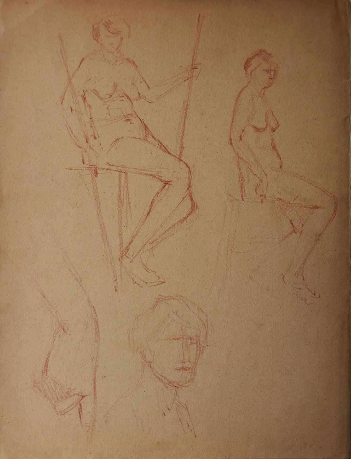 Gaston Guignard, Sketches Of A Nude Woman § Ornamental Motif (Circa 1880) photo furniture