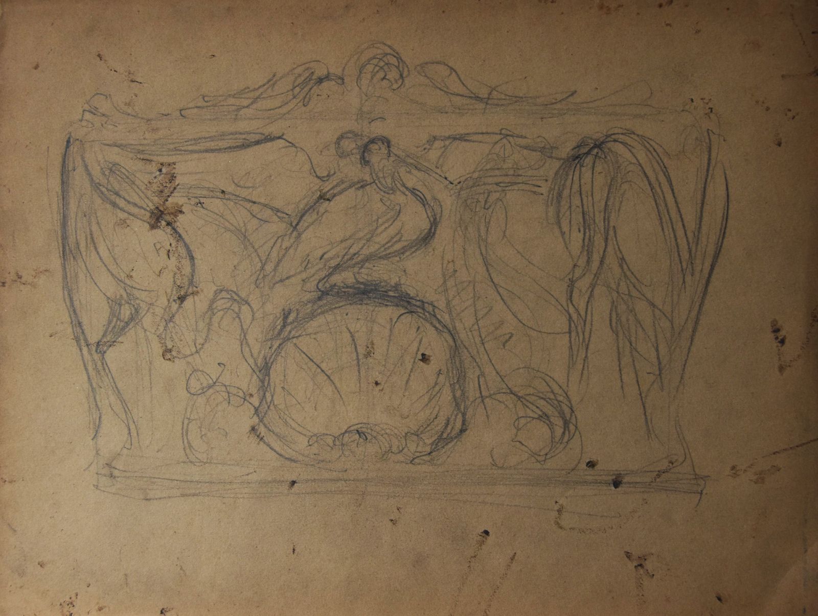 Gaston Guignard, Sketches Of A Nude Woman § Ornamental Motif (Circa 1880) photo for sale