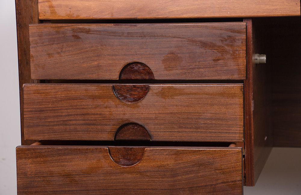 photo furniture Large Danish Rosewood Executive Desk By Christian Linneberg 1960.