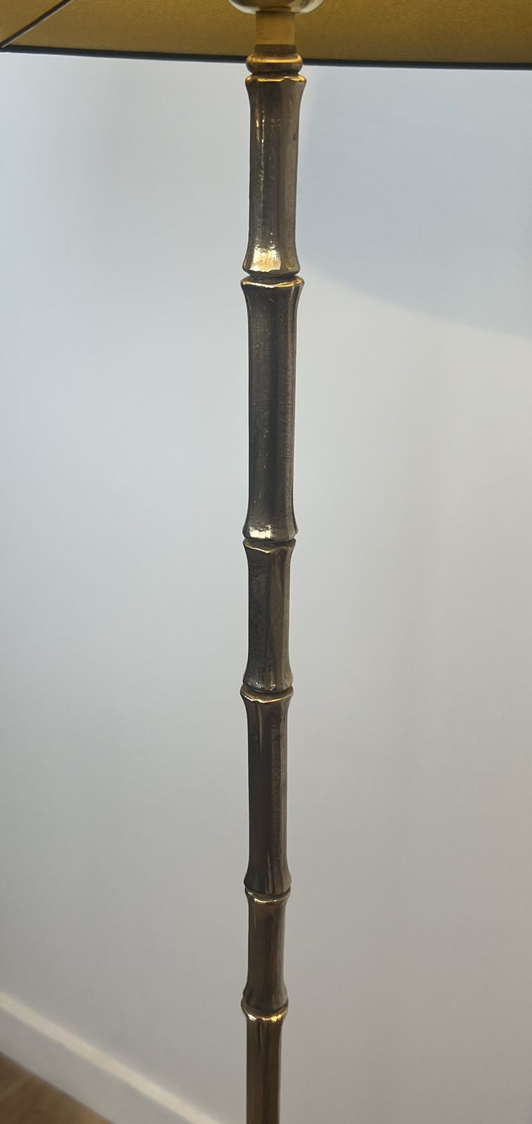 photo for sale Bronze Floor Lamp In Faux Bamboo Style From Maison Baguès