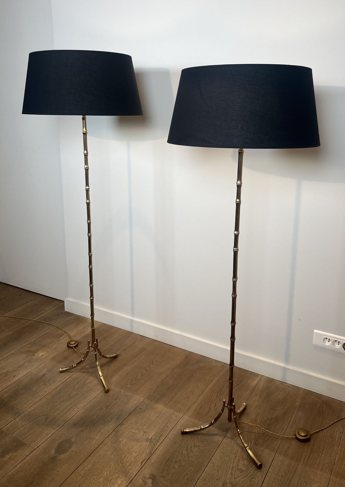 photo vinterior Bronze Floor Lamp In Faux Bamboo Style From Maison Baguès