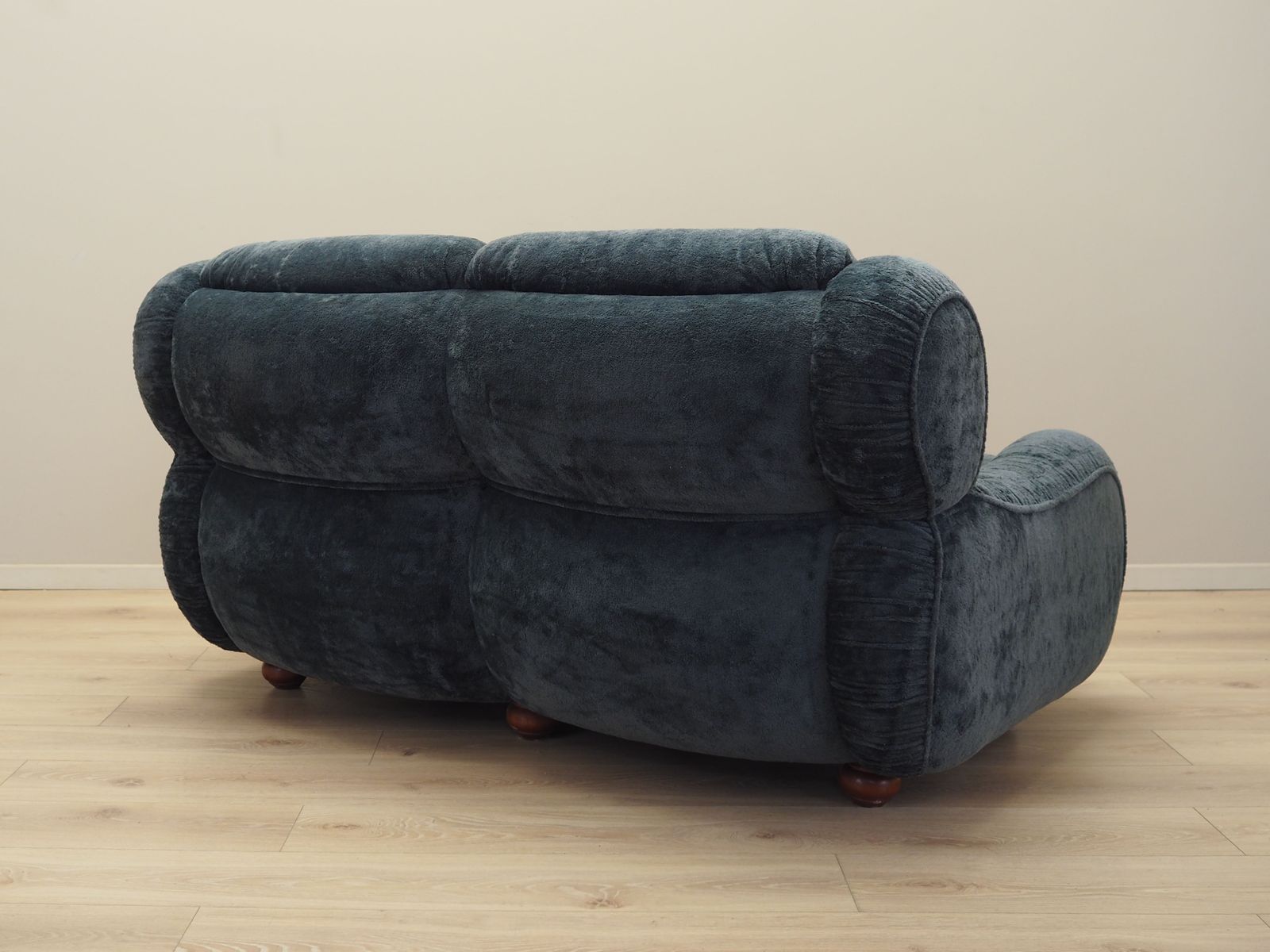 Navy Blue Velour Sofa, Italian Design, 1970s, Production: Italy photo buy