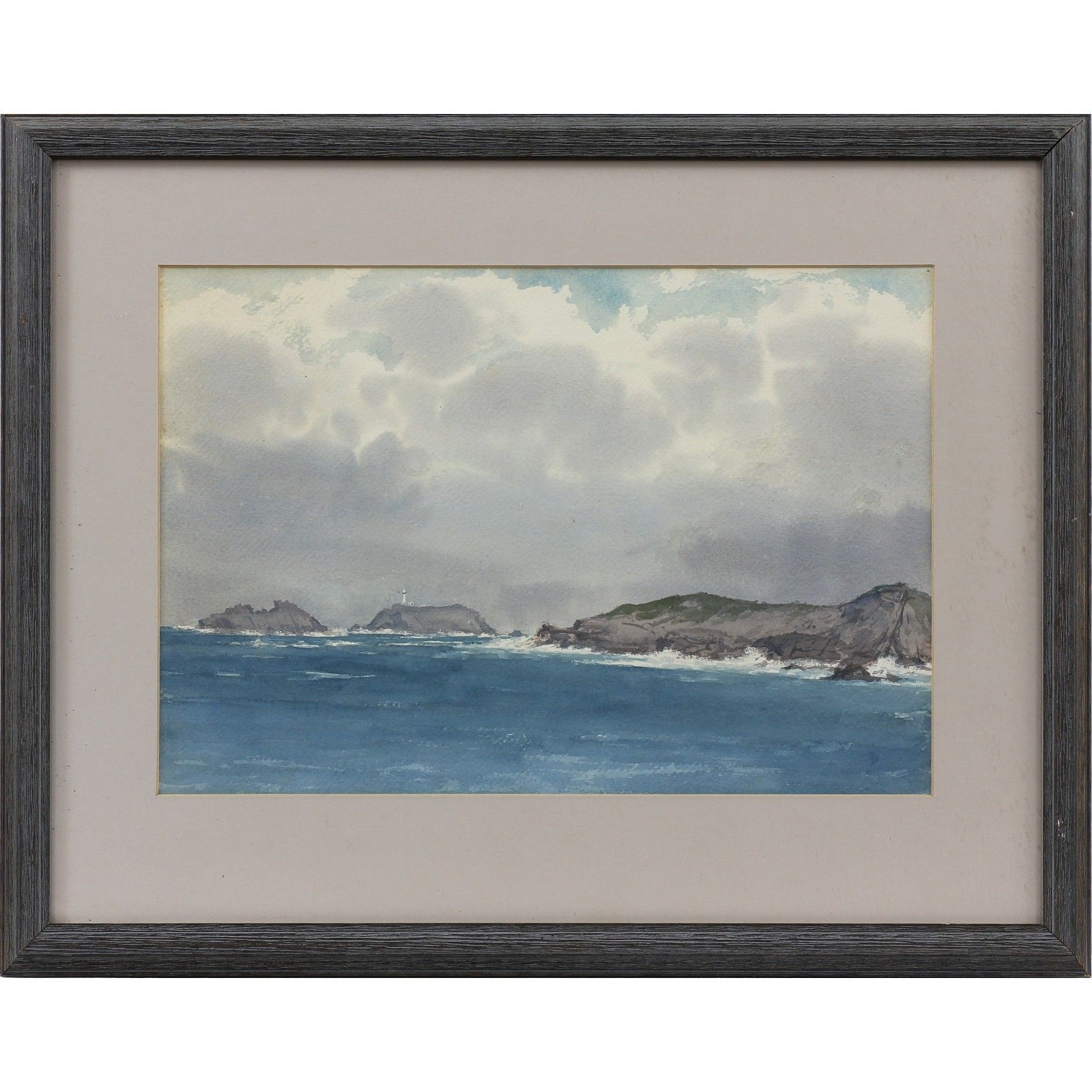 Watercolour Of Ynys Llanddwyn With Tŵr Mawr Lighthouse. Unsigned.