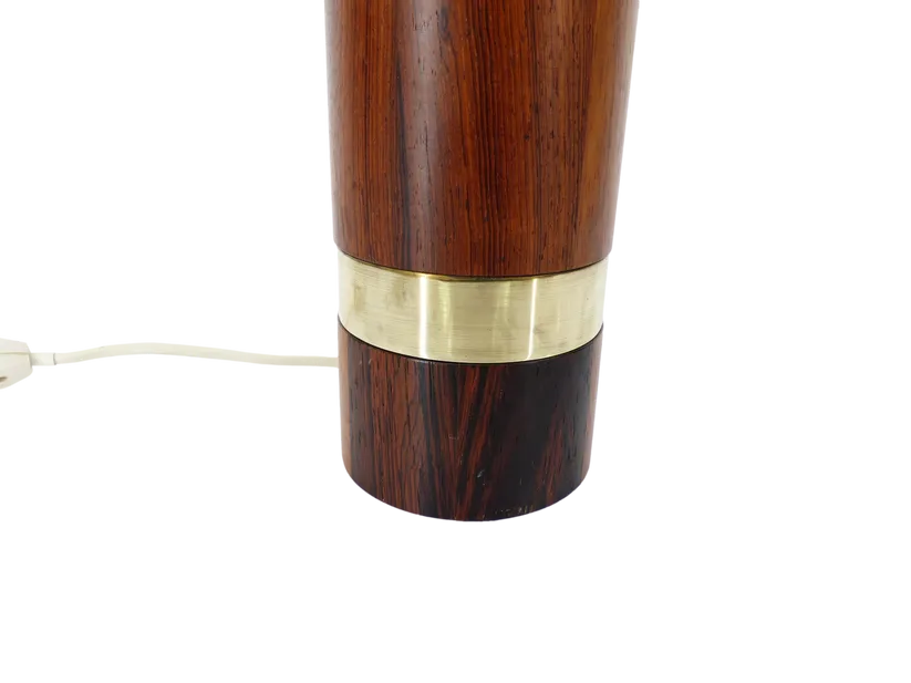Scandinavian Lamp Base In Exotic Wood And Brass, Circa 1970 photo 350.0