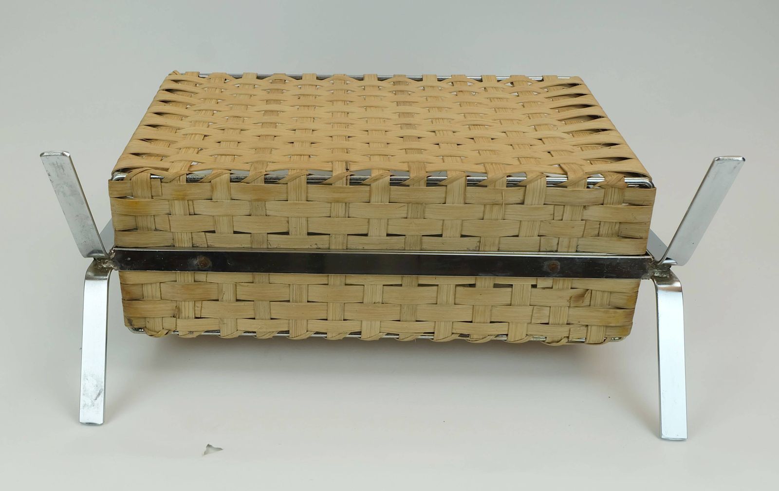 Woonaccessoires Vintage tijdschriftenrek uit de jaren 1970 – chroom, leer en bamboe photo
