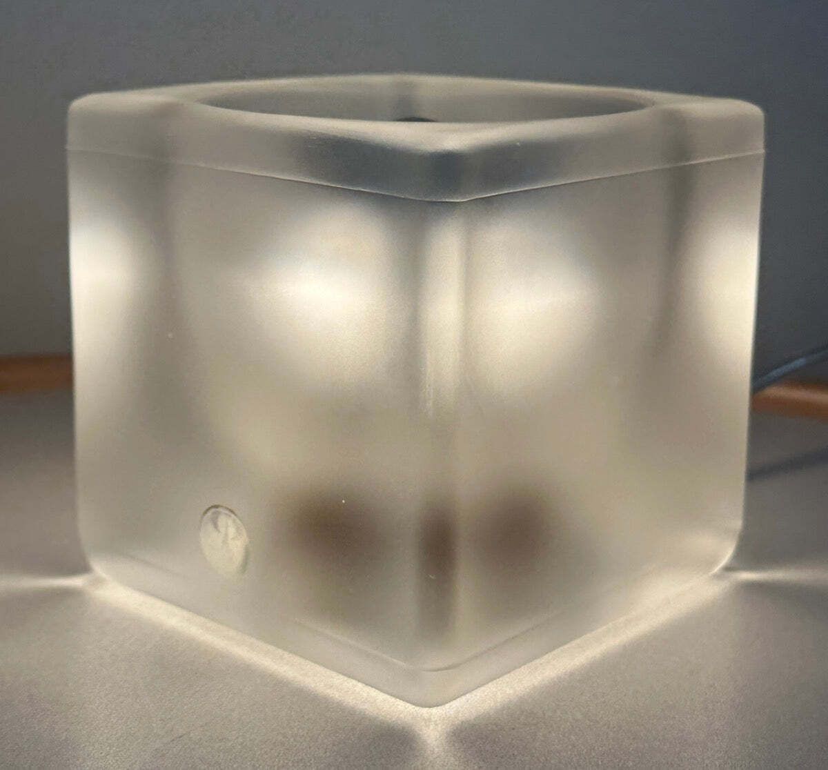 Pair Of 1970s German Peill & Putzler Frosted Cubed Glass Table Lamps photo buy