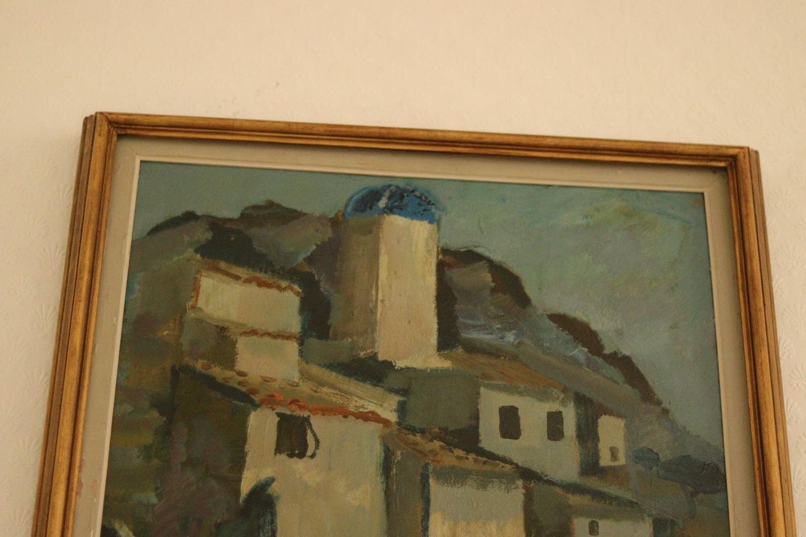 Original Mid Century Swedish Oil On Panel – “Southern Village Motif” By Bertil Wahlberg – Vintage & Framed  106.5 X 64.5 Cm (41.9" X 25.4") photo buy