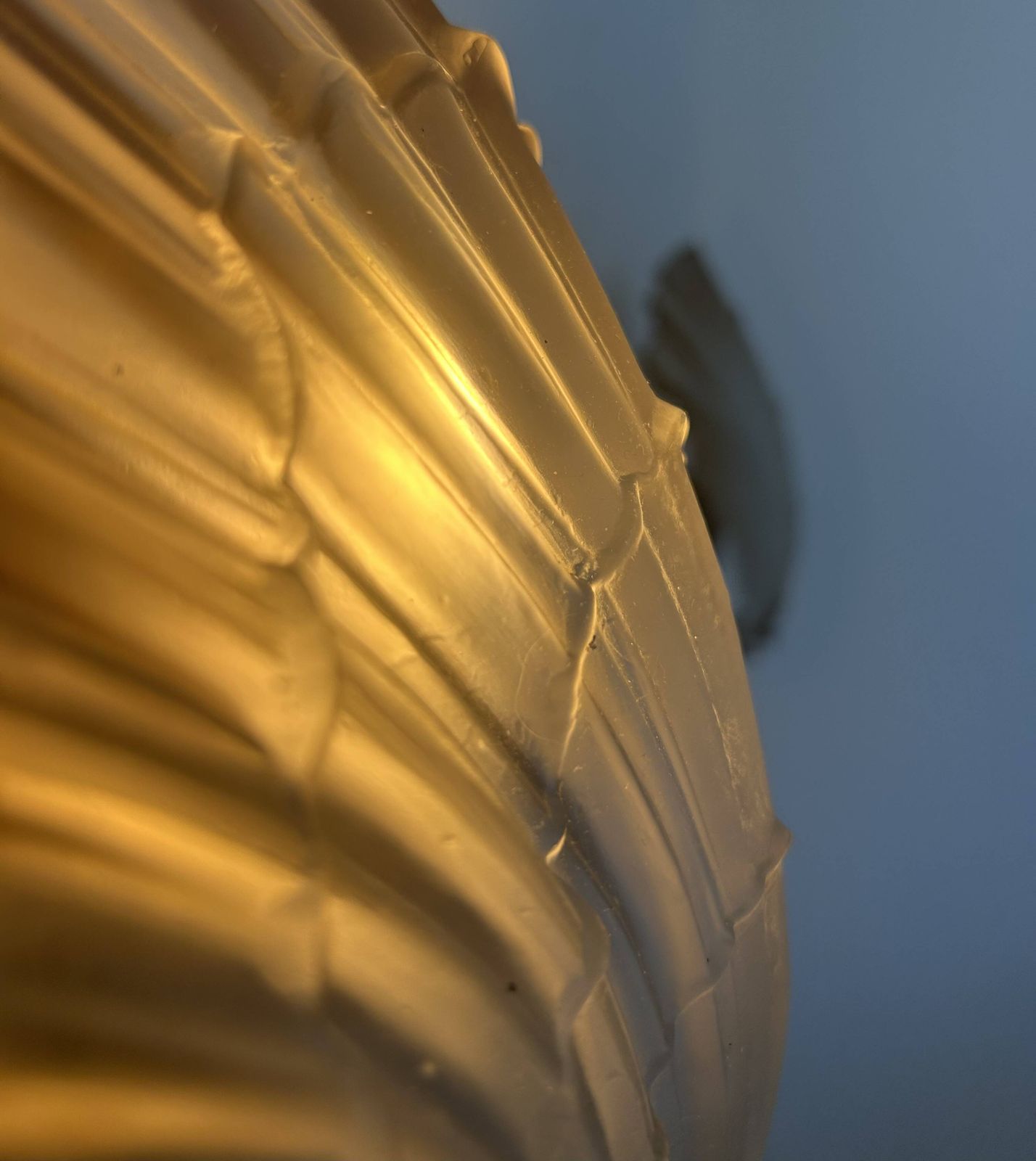 Pair Of Shell Wall Lights, Glass And Brass, France 1960 photo Lighting