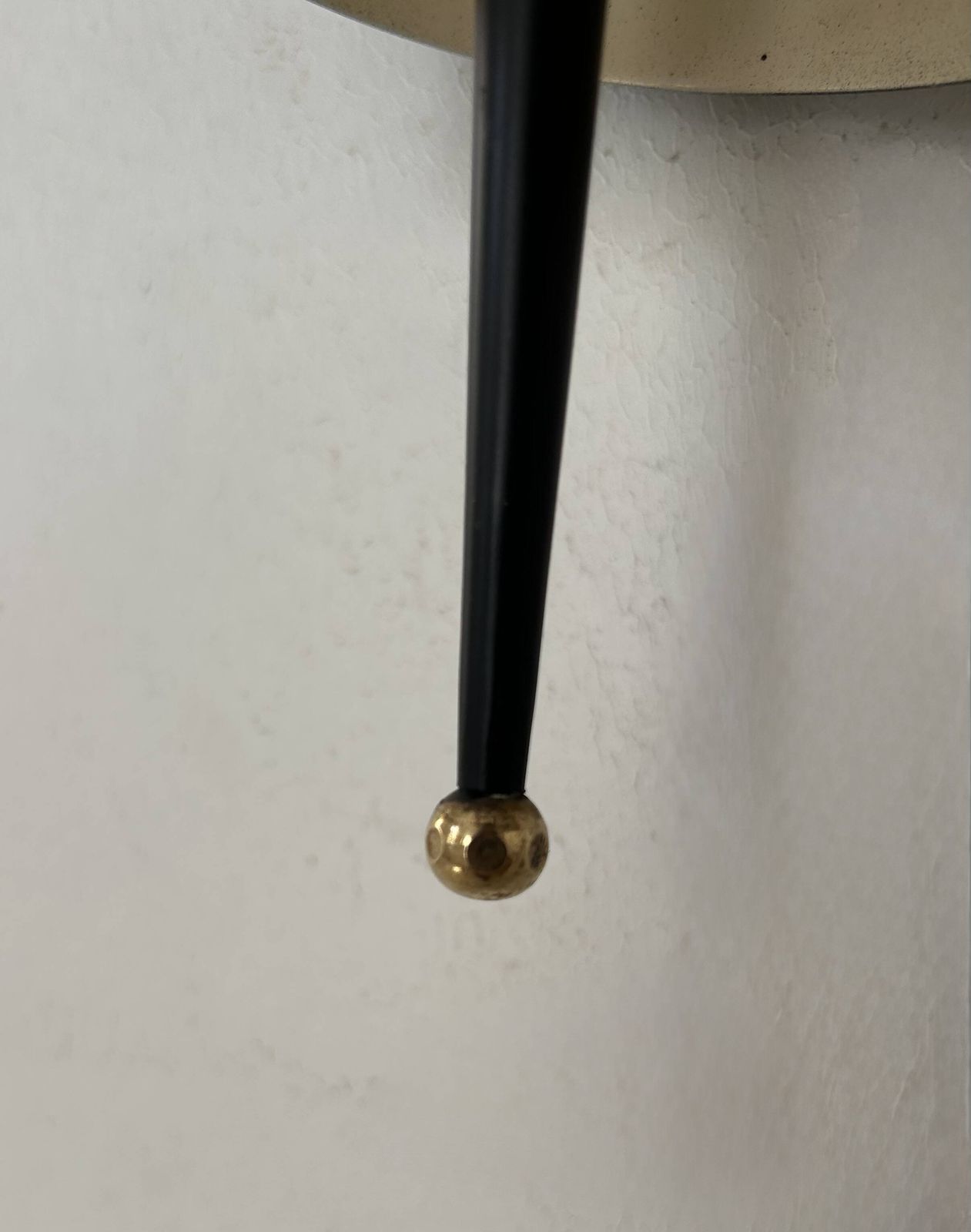 Vintage Jaques Biny Wall Lamp, Black Metal, Brass And Perpex, France 1960 photo 312.0