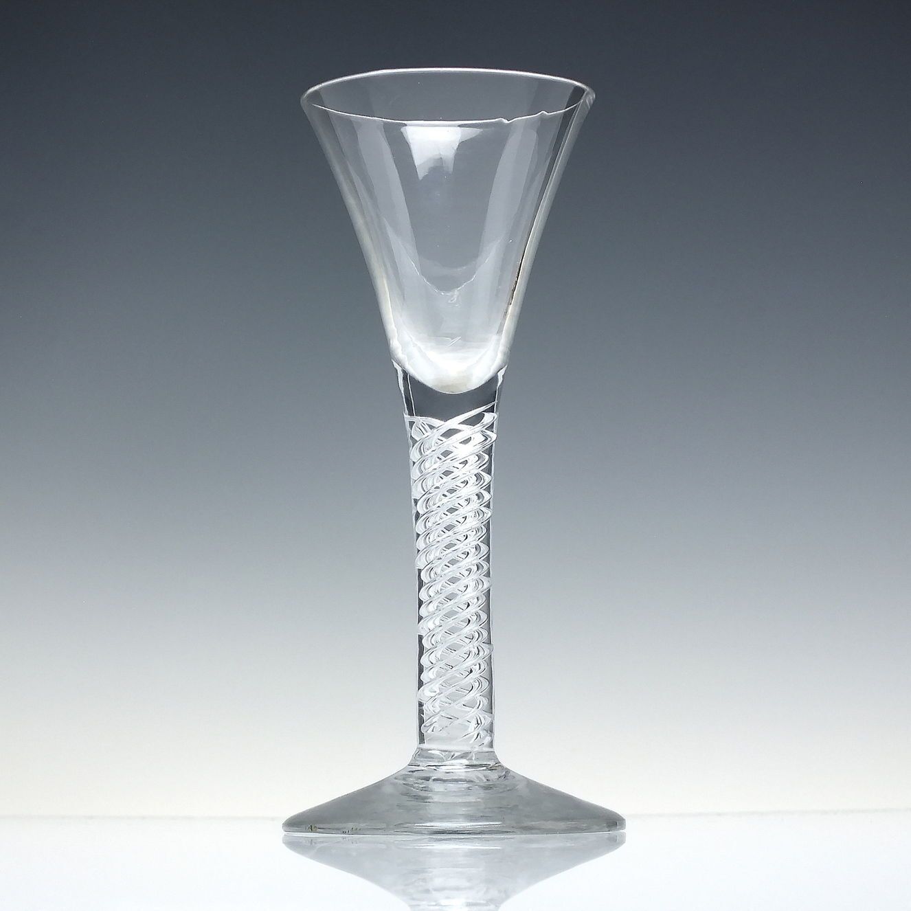 Classic Georgian Multi Spiral Air Twist Wine Glass C1750 photo furniture