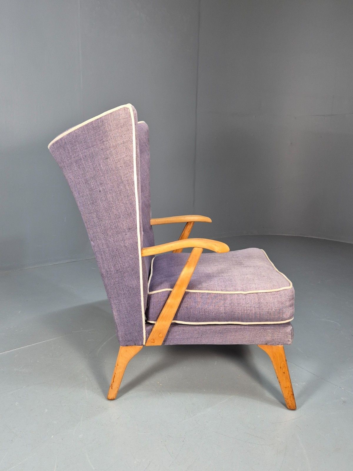 Vintage Parker Knoll Lounge Chair Wingback Retro Purple 1950s Mcm Eb10194 Mnor photo vintage