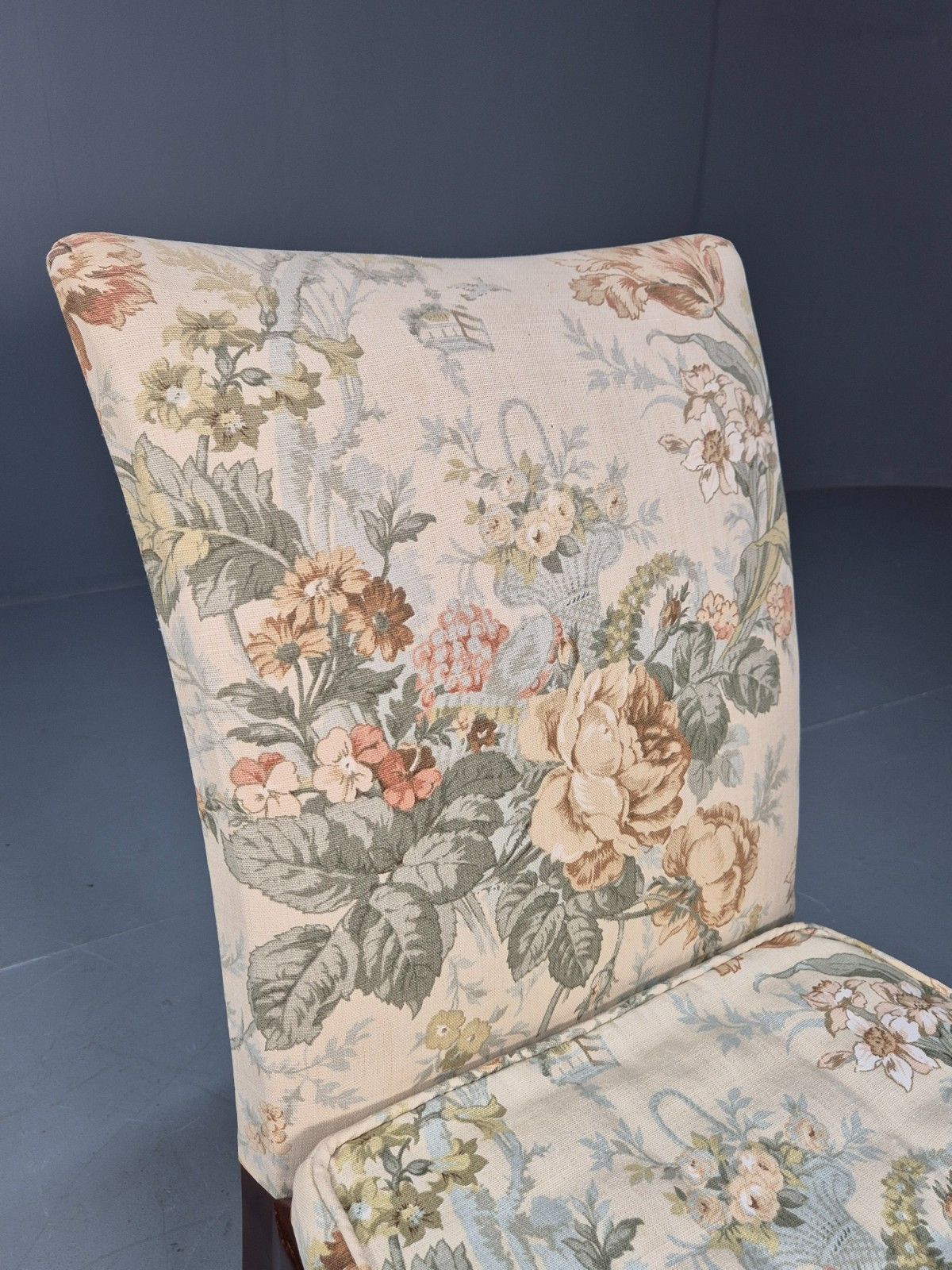Vintage Parker Knoll  Pk747  Cocktail Chair Floral Upholstery 1960s Eb9963 Mnor photo buy