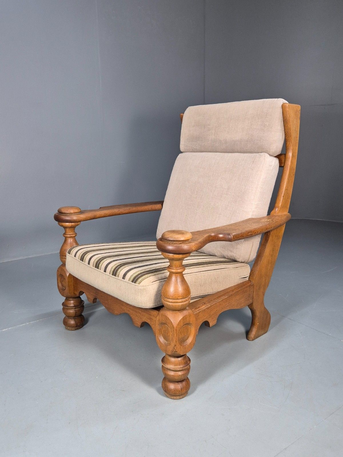 Vintage 1970s Danish Oak Framed Kjaernulf Style Lounge Chair Retro Eb9674 Mnor