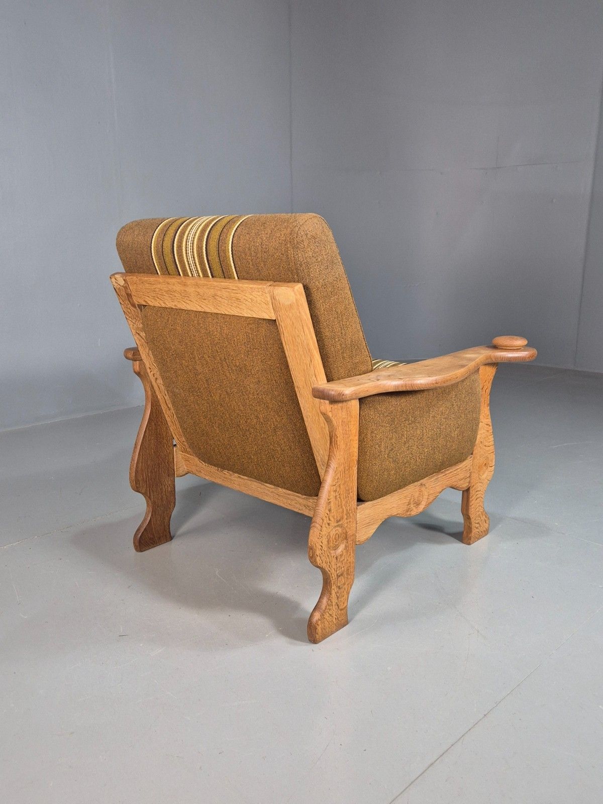 300.0 Vintage Henning Kjaernulf Stye Oak Lounge Chair Green Wool 1970s Eb8035 Mnor photo