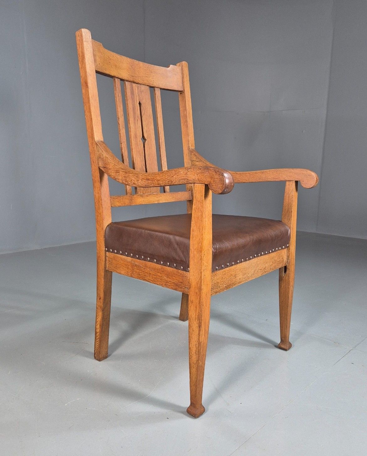 Antique Arts And Crafts Oak Framed Elbow Chair 1900s Eb7917 Vdin photo vinterior