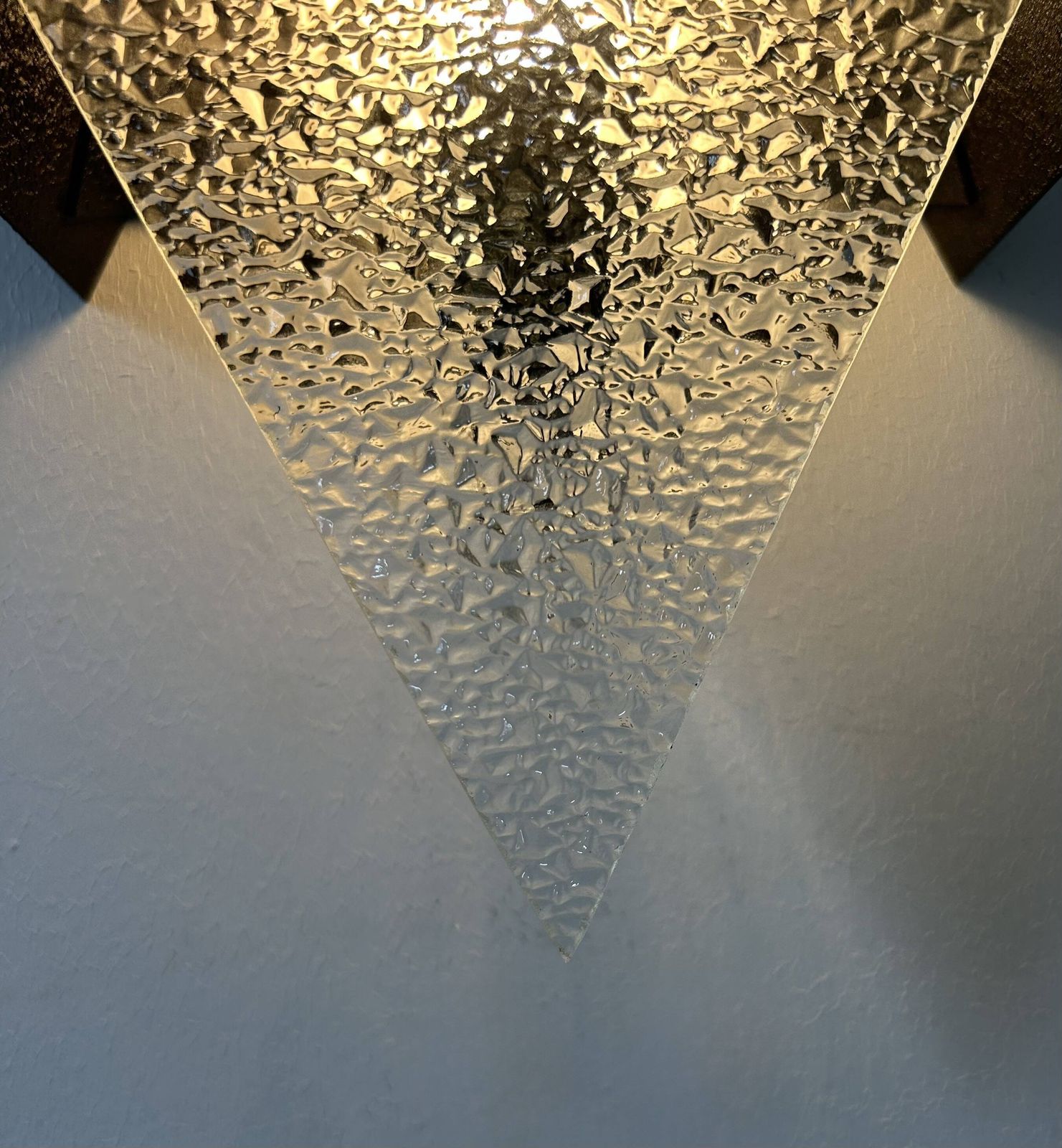 Vintage Geometric Wall Lamp, Black Metal And Glass, France 1950 photo 285.0