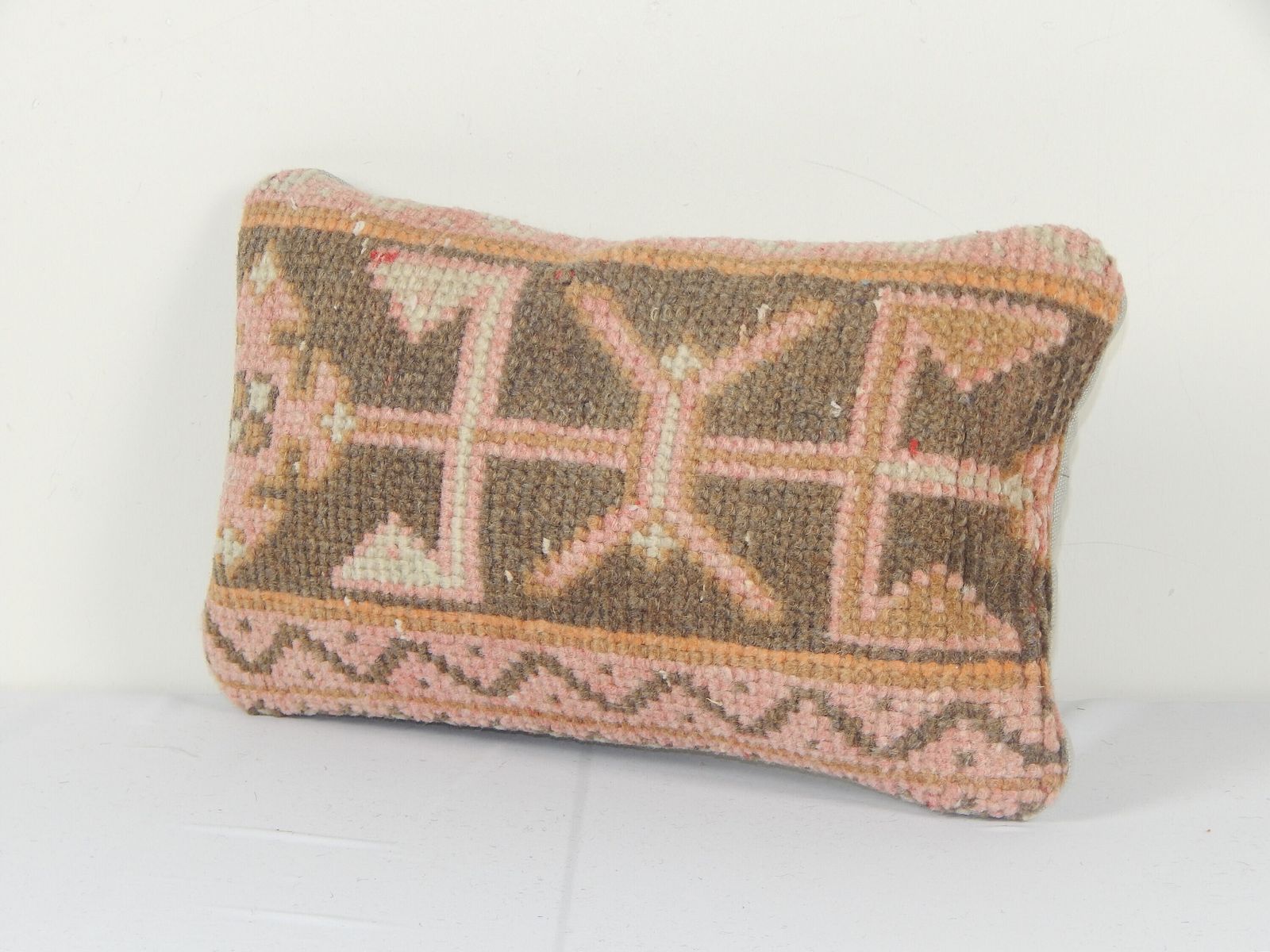 Muted Carpet Rug Pillow, Faded Ethnic Turkish Yastik Pillow   Oushak Throw Pillow Cover photo Textiles