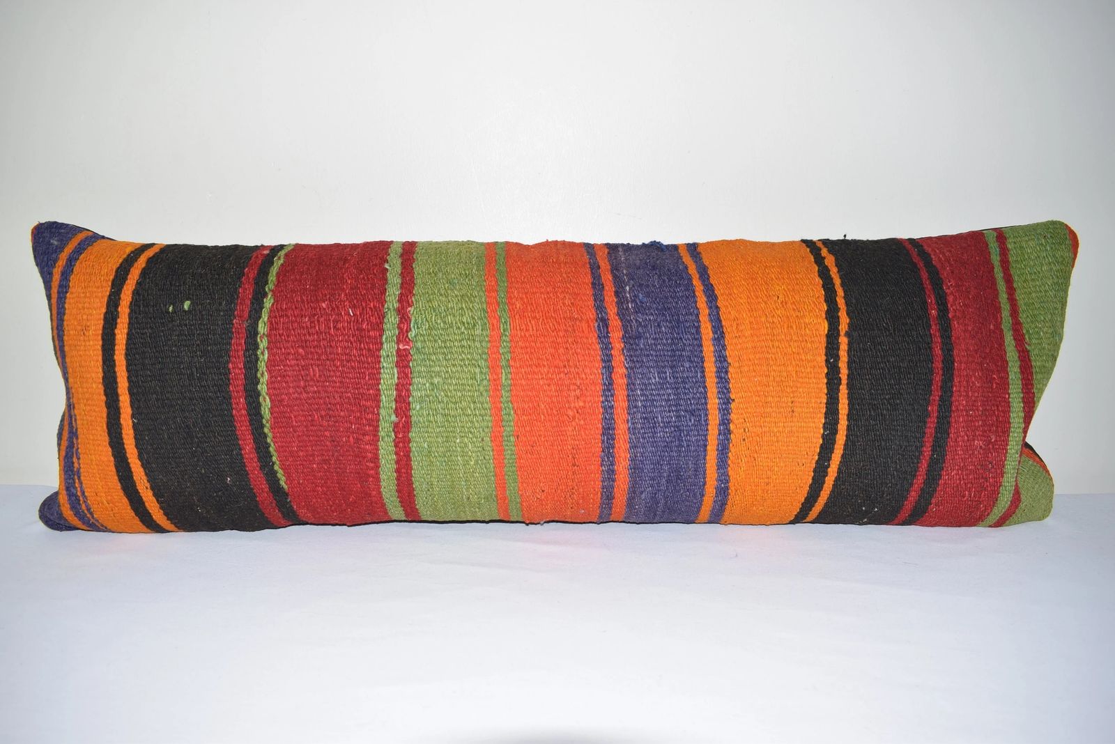 Bohemian Bedding Wool Kilim Pillow Cover Handmade Hippie Bed Pillow, Anatolian King Pillow, Turkish Kilim Pillow Cover