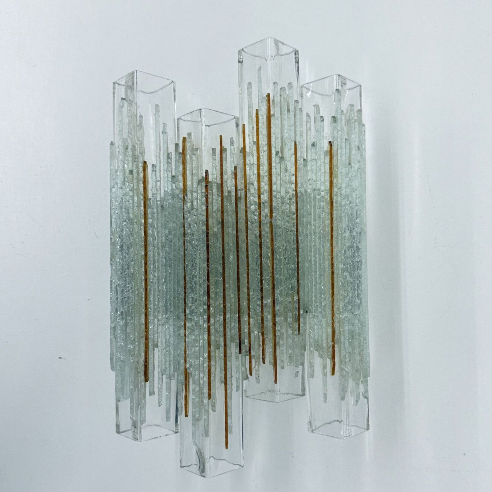 Mid Century Design By Poliarte Glass Wall Lamp Sconce , 1970s Italy
