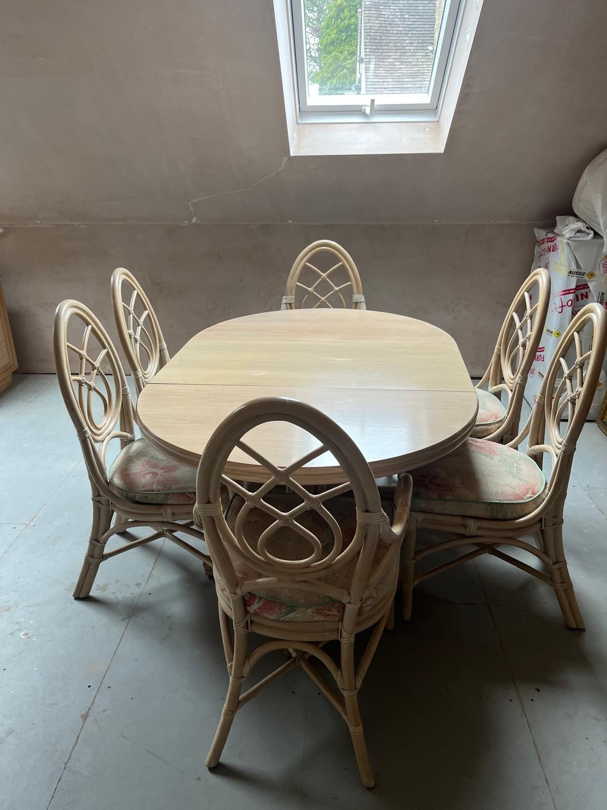 Dining Table (Extendable)   Wood / Faux Bamboo / Rattan / Cane (See Also 6 Matching Chairs) photo furniture