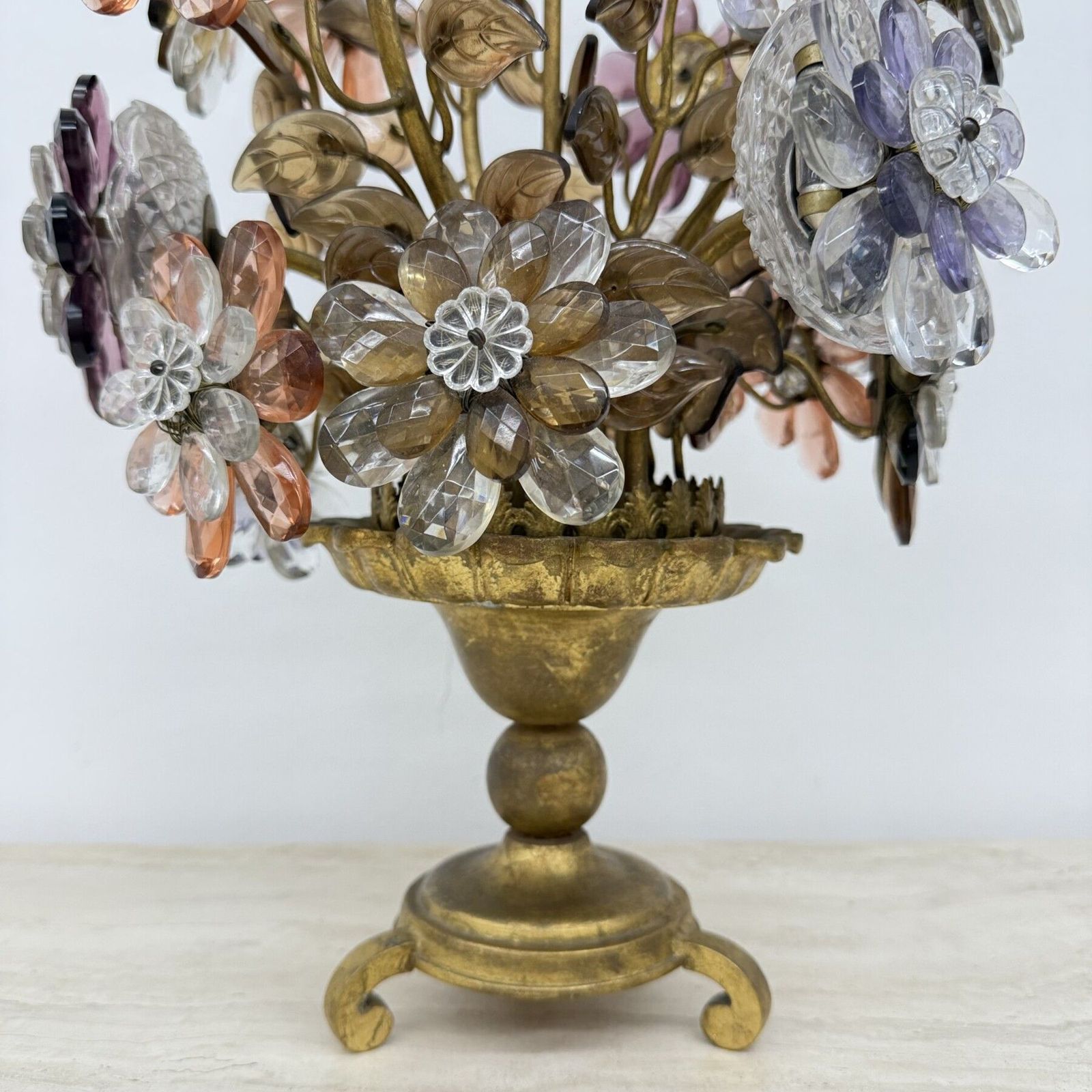 Maison Bagues Tafellamp Met Kristallen Bloemen, Ca. Jaren 1950 photo 4830.0