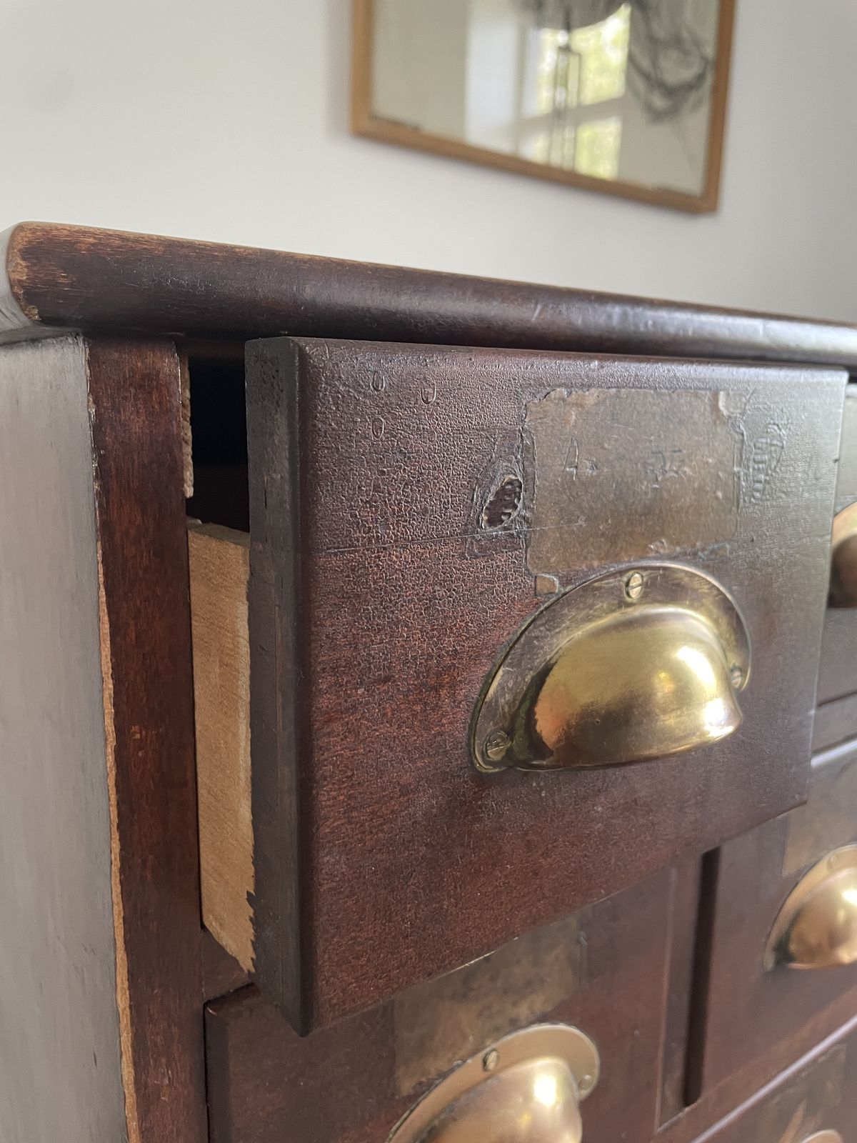 An Early 20th Century Stained Beech Filing Cabinet Drawers photo 350.0