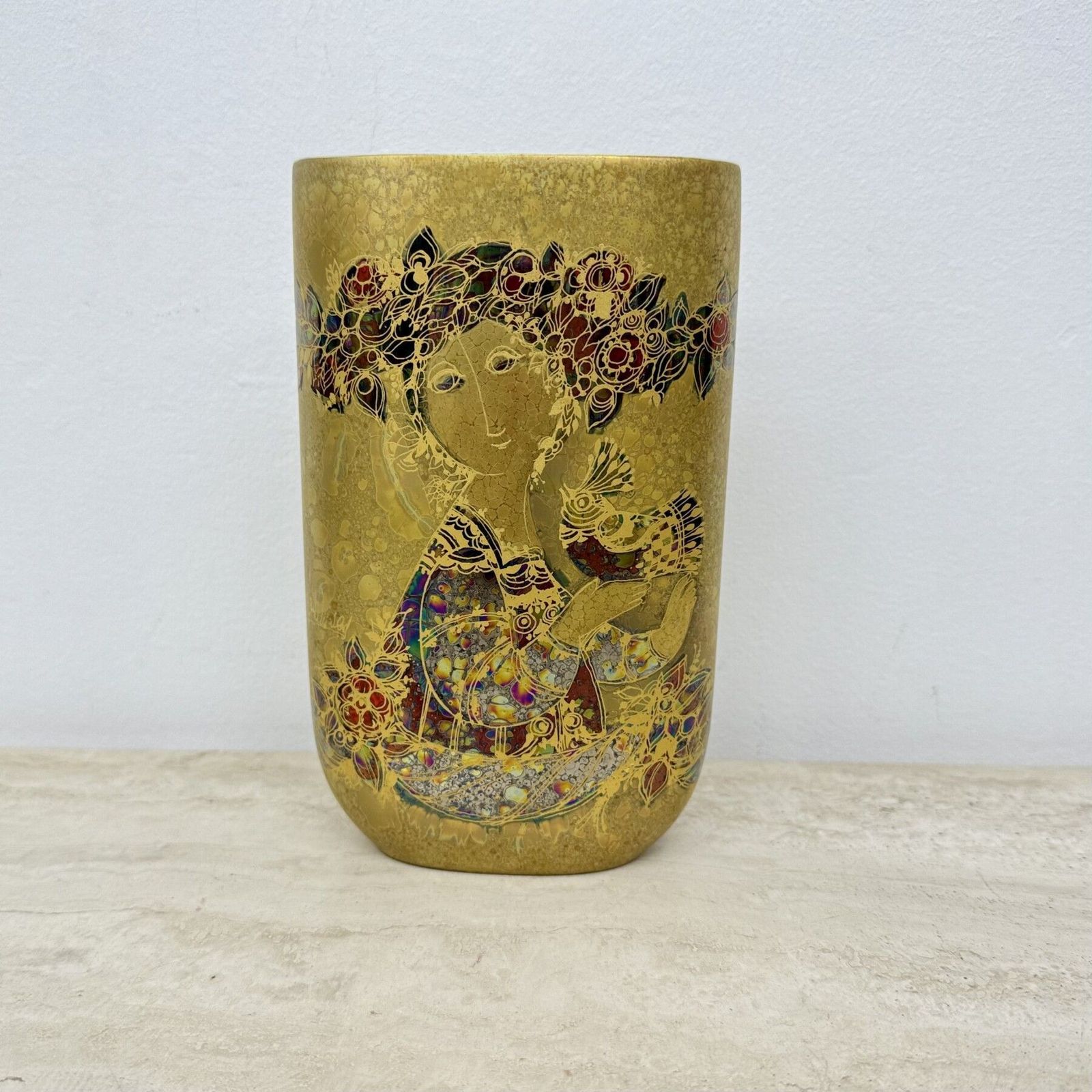 Rare Bjørn Wiinblad For Rosenthal Vase Gold Decor , 1970’s photo buy