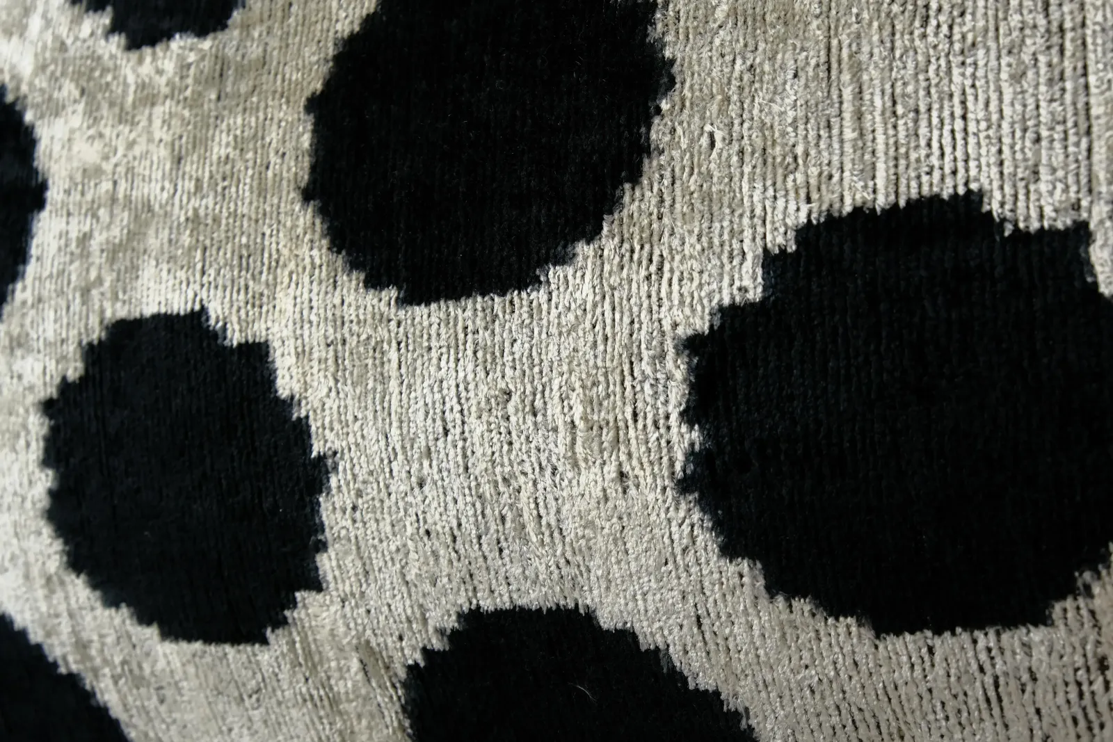 Black Ikat Velvet Pillow Cover 16" X 24" photo Textiles