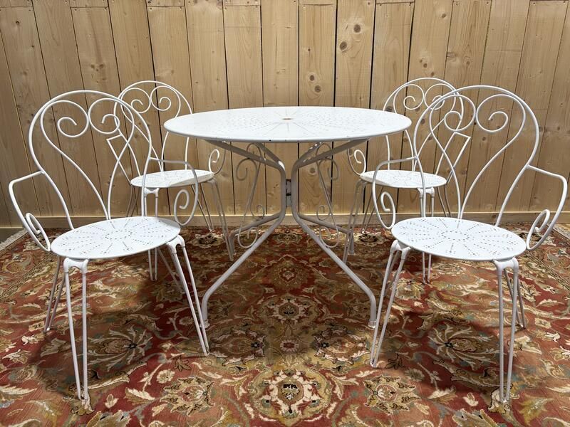 Salon De Jardin En Fer Forgé, 1950s