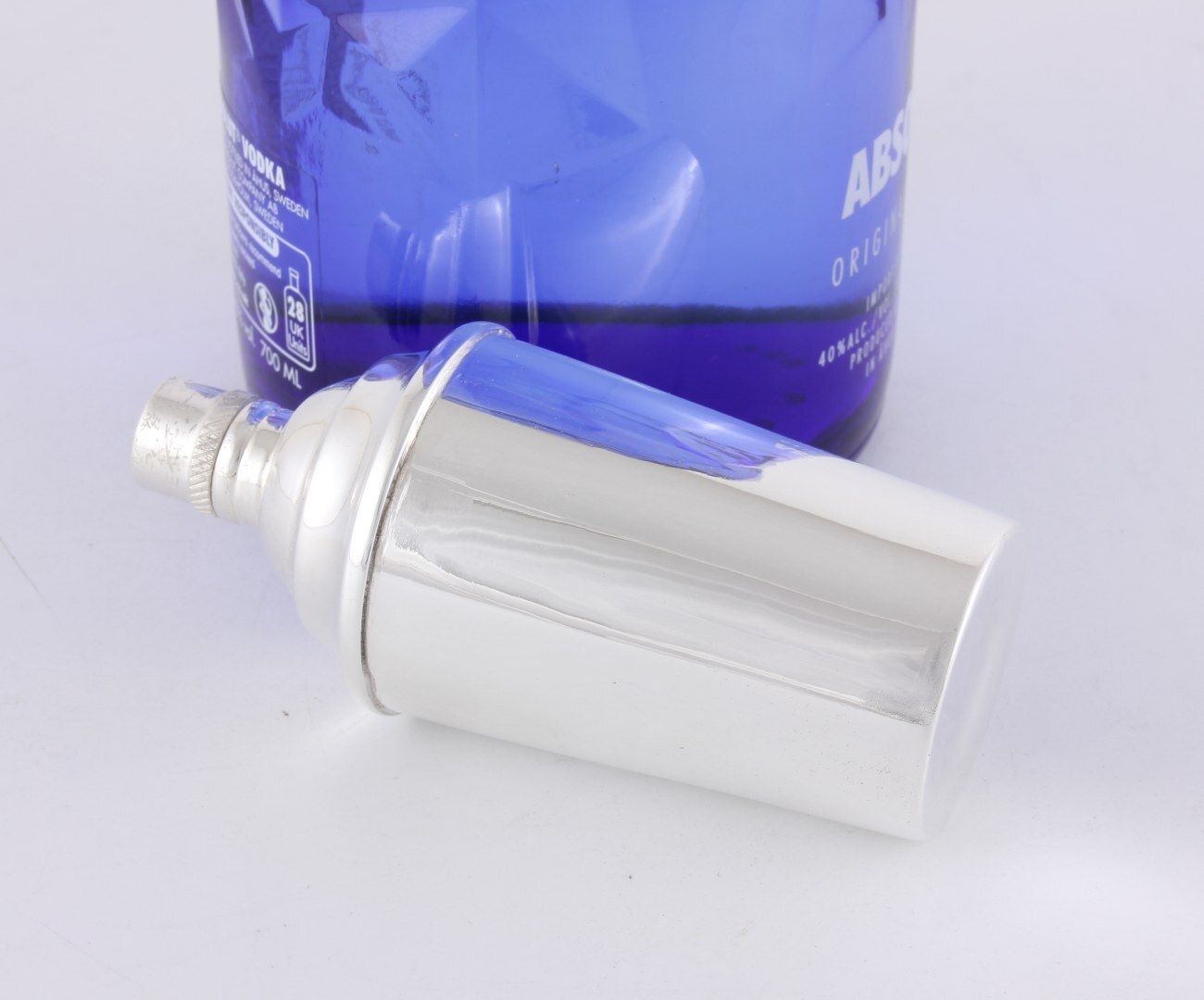 Mini Cocktail Shaker Tabasco, Worcester Sauce, Bitters Bottle. C1930. photo for sale