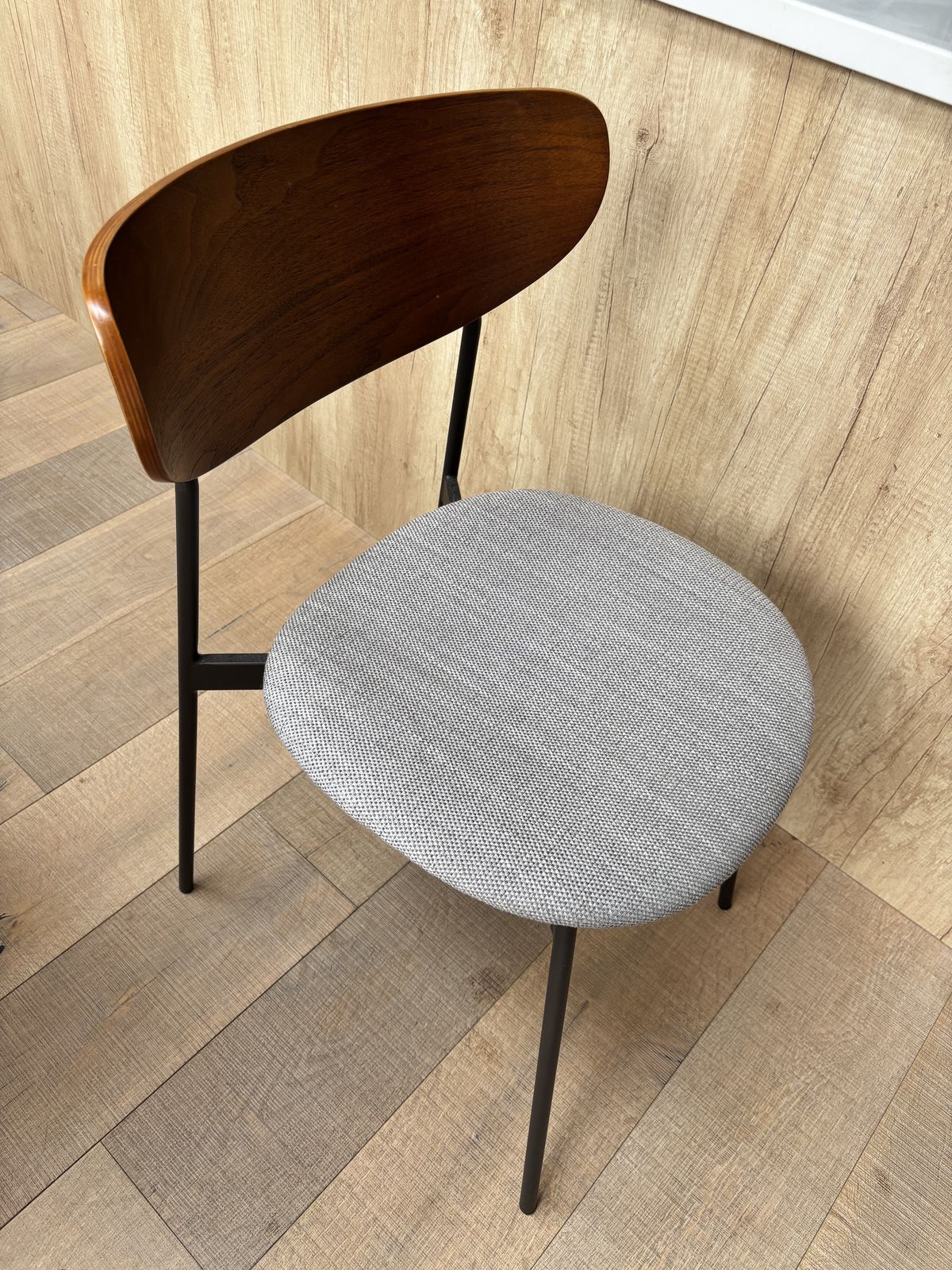 West Elm Mid Century Modern Petal Dining Chair In Dark Walnut photo for sale