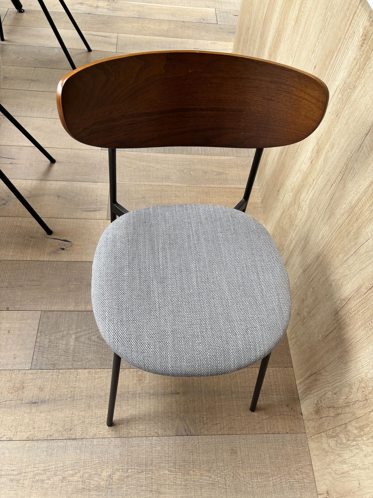 West Elm Mid Century Modern Petal Dining Chair In Dark Walnut photo Furniture