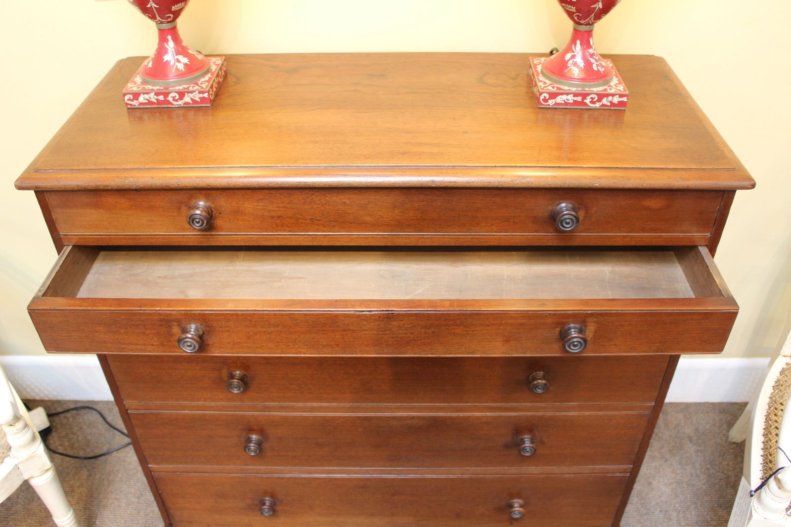 19thc. Red Walnut/Fruitwood “Collector’s” Chest Of Drawers photo 850.0