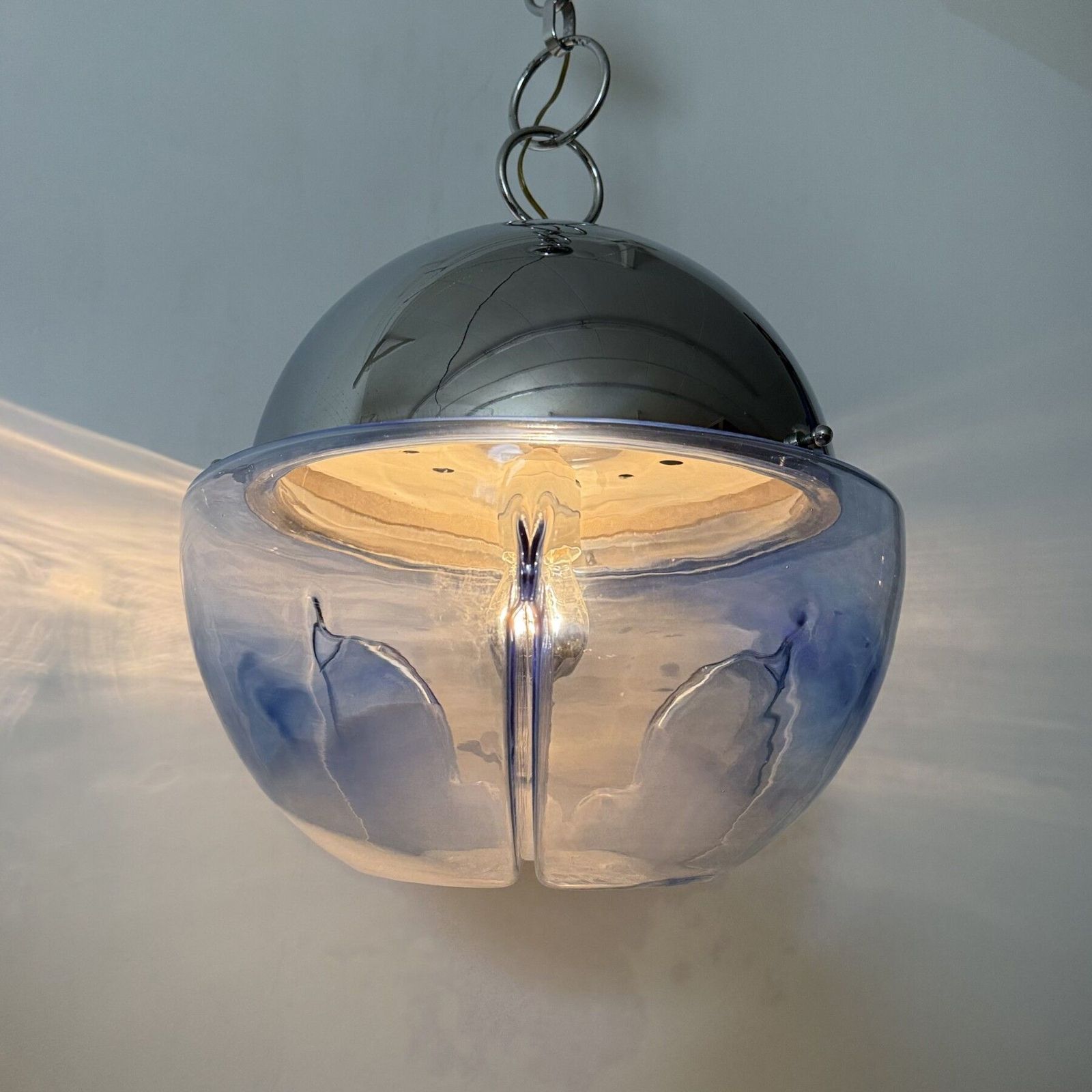 Mid Century Design Grote Bol Murano Glazen Hanglamp Van Mazzega, Jaren 1970 photo furniture
