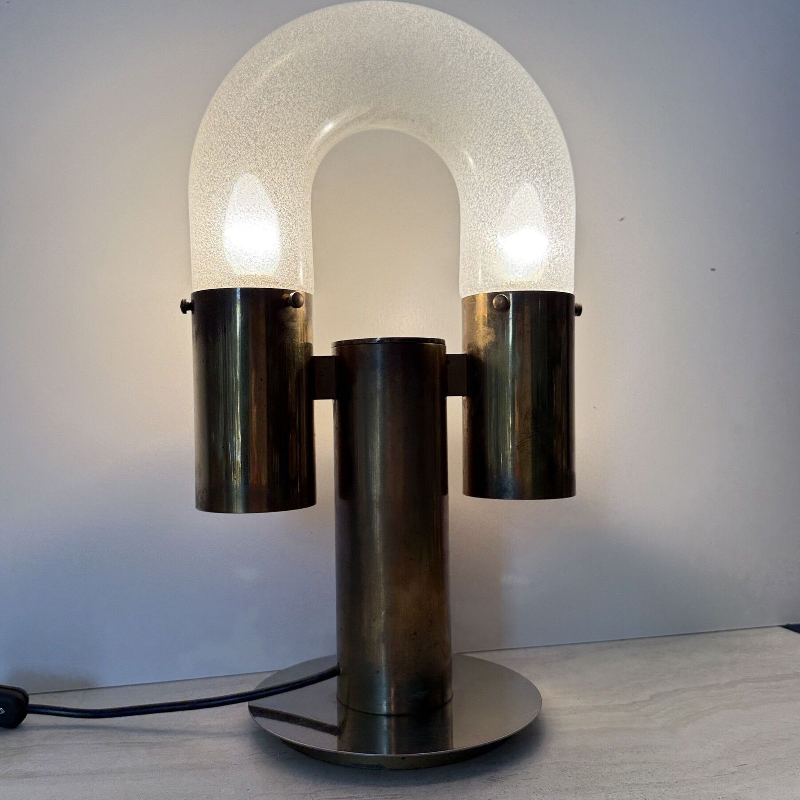 photo furniture Carlo Nason Voor Mazzega Tafellamp, Jaren 1970